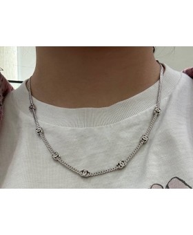샤넬 CC로고 체인 목걸이 네크리스 초커 실버 샴폐인골드
