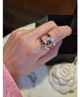 샤넬 반지 블랙 크로스 커스터주얼리 검지반지