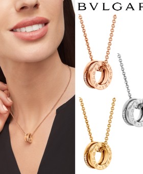 불가리 비제로원 네크리스 옐로우 화이트 파베 다이아몬드
