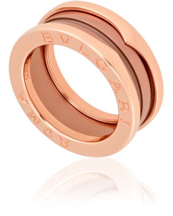 불가리 세라믹 2밴드 링 비제로원 반지 Rose Gold