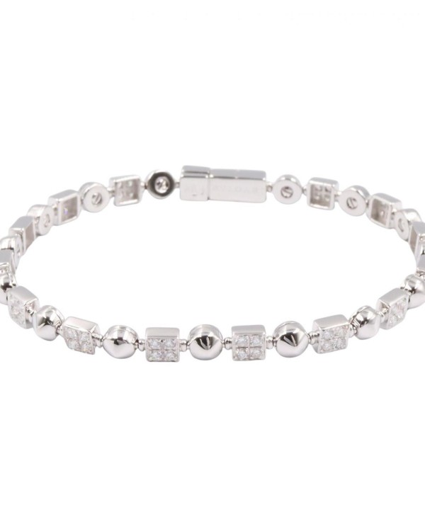 불가리 루치아 다이아몬드 팔찌 다이아몬드 실버 클리어 톤