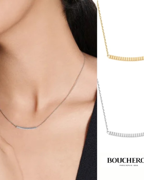 부쉐론 콰트로 그로그랭 펜던트 18k목걸이 옐로우